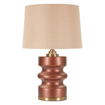 Lampa de masa Rosenthal -B, Mauro Ferretti, 1 x E27, 40W, 36.5x56.5 cm, sticla/fier/textil, maro/auriu Lampa de masa Rosenthal -B, Mauro Ferretti, 1 x E27, 40W, 36.5x56.5 cm, sticla/fier/textil, maro/auriu